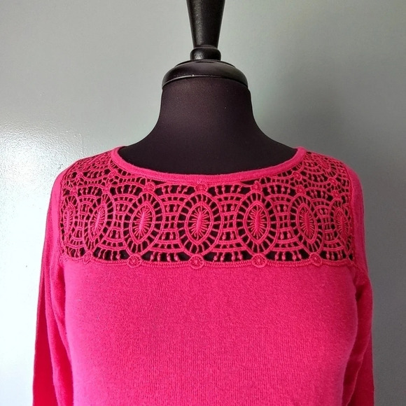 *NWT* Loft Sweater with Crochet Neckline - Picture 2 of 6